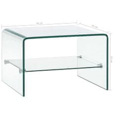 Petromila vidaXL Konferenčný stolík priehľadný 50x45x33 cm tvrdené sklo 