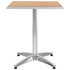 Petromila vidaXL Záhradný stôl, strieborný 60x60x70 cm, hliník a WPC