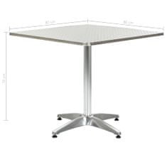 Petromila vidaXL Záhradný stôl, strieborný 80x80x70 cm, hliník