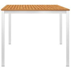 Vidaxl Záhradný jedálenský stôl 180x90x75 cm, akáciový masív, oceľ