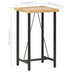Petromila vidaXL Barový stôl 60x60x107 cm masívne mangovníkové drevo