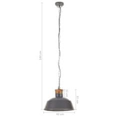 Vidaxl Industriálna závesná lampa 42 cm, sivá E27