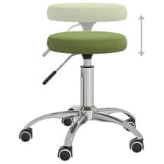 Vidaxl Kancelárska otočná stolička svetlo-zelená zamatová