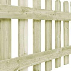 Vidaxl Záhradný plot so 4 stĺpikmi, impregnovaná borovica 510x100 cm