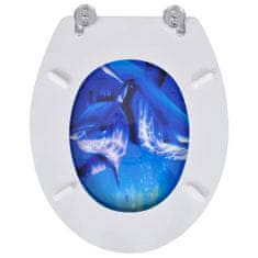 Vidaxl WC sedadlo, poklop z MDF, delfíny