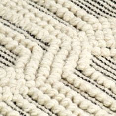 Vidaxl Ručne tkaný koberec, vlna 140x200 cm, biely/čierny