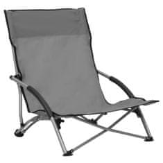Petromila vidaXL Skladacie plážové stoličky 2 ks sivé látka