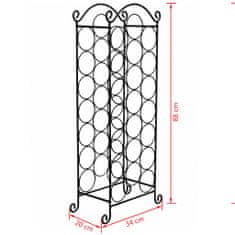 Vidaxl Stojan na víno na 21 fliaš, kovový