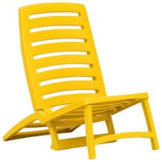Vidaxl Skladacie plážové stoličky 4 ks žlté plastové