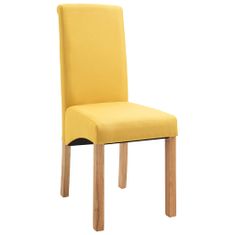 Vidaxl Jedálenské stoličky 4 ks žlté látkové