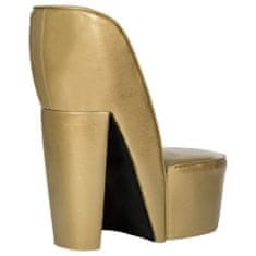 Vidaxl Kreslo v tvare topánky zlaté umelá koža