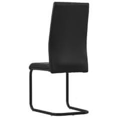 Vidaxl Jedálenské stoličky, perová kostra 2 ks, čierne, umelá koža