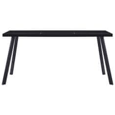 Vidaxl Jedálenský stôl, čierny 180x90x75 cm, tvrdené sklo
