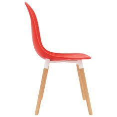 Vidaxl Jedálenské stoličky 4 ks, červené, plast