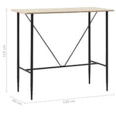 Petromila vidaXL Barový stôl farba dubu 120x60x110 cm MDF