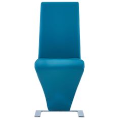 Vidaxl Jedálenské stoličky, cikcakový tvar 2 ks, modré, umelá koža