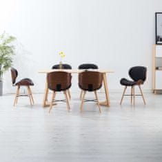 Vidaxl Jedálenské stoličky 6 ks, tmavosivé, látka a ohýbané drevo