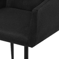 Vidaxl Jedálenské stoličky s opierkami 2 ks, čierne, látka