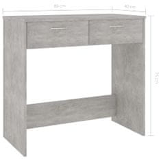 Petromila vidaXL Písací stôl, betónovo sivý 80x40x75 cm, kompozitné drevo