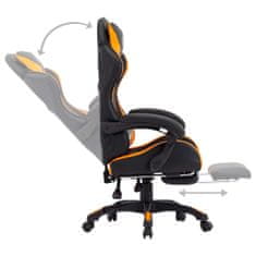 Vidaxl Herná stolička s opierkou na nohy, oranžovo čierna, umelá koža