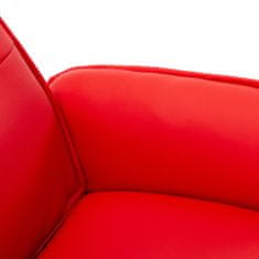 Vidaxl Sklápacie masážne kreslo s podnožkou, červené, umelá koža