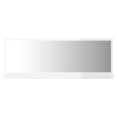 Vidaxl Kúpeľňové zrkadlo, lesklé biele 100x10,5x37 cm, drevotrieska