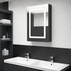 Petromila vidaXL Kúpeľňová skrinka s LED a zrkadlom, lesklá čierna 50x13x70 cm