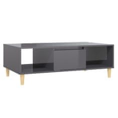 Petromila vidaXL Konferenčný stolík, lesklý sivý 103,5x60x35cm, kompozitné drevo