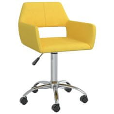 Vidaxl Otočná kancelárska stolička žltá látková