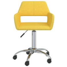 Vidaxl Otočná kancelárska stolička žltá látková