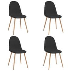 Vidaxl Jedálenské stoličky 4 ks čierne látkové