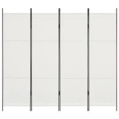 Vidaxl 4-panelový paraván biely 200x180 cm