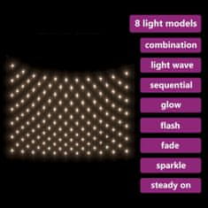 Vidaxl Vianočná svetelná sieť biela 3x3 m 306 LED interiér exteriér