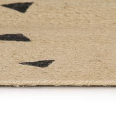 Petromila vidaXL Ručne vyrobený jutový koberec s potlačou trojuholníkov 150 cm