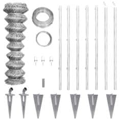 Vidaxl Drôtené pletivo+stĺpiky a hroty, pozinkovaná oceľ 15x1,25 m