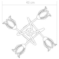 Vidaxl Stropná lampa s kvetinovými tienidlami na 4 žiarovky G9, sklo