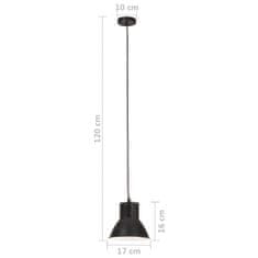 Vidaxl Závesná lampa 25 W, čierna, okrúhla 17 cm E27