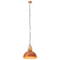 Vidaxl Industriálna závesná lampa medená okrúhla 32 cm E27 mangovníkový masív