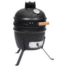 Petromila vidaXL 2 v 1 Kamado gril s udiarňou keramika 56 cm čierny