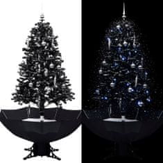 Vidaxl Snežiaci vianočný stromček s dáždnikovým podstavcom čierny 170 cm PVC