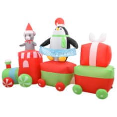 Vidaxl Vianočný nafukovací tučniak s myšou vo vlaku LED IP44 350 cm