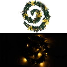 shumee Vianočná girlanda s LED svetielkami zelená 2,7 m PVC