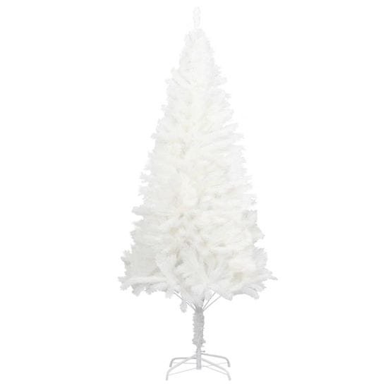 Vidaxl Umelý vianočný stromček, realistické ihličie, biely 120 cm