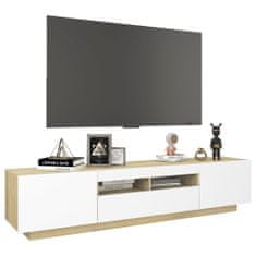 Vidaxl TV skrinka s LED svetlami biela a dub sonoma 180x35x40 cm