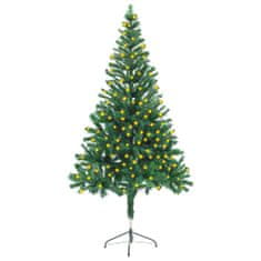 Vidaxl Umelý vianočný stromček s LED a podstavcom 150 cm 380 vetvičiek