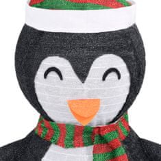 Vidaxl Ozdobná vianočná figúrka tučniaka LED luxusná látka 120 cm