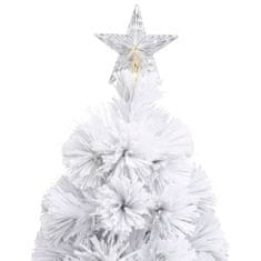 Vidaxl Umelý vianočný stromček s LED biely 240 cm optické vlákno