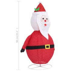 Greatstore Vianočná ozdoba figúrka Santa Claus LED luxusná látka 90 cm