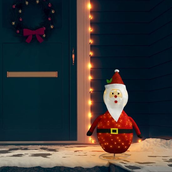 shumee Vianočná ozdoba figúrka Santa Claus LED luxusná látka 90 cm