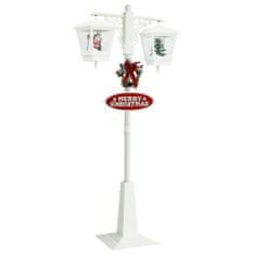 Vidaxl Vianočná pouličná lampa so Santom bielo-červená 81x40x188cm PVC